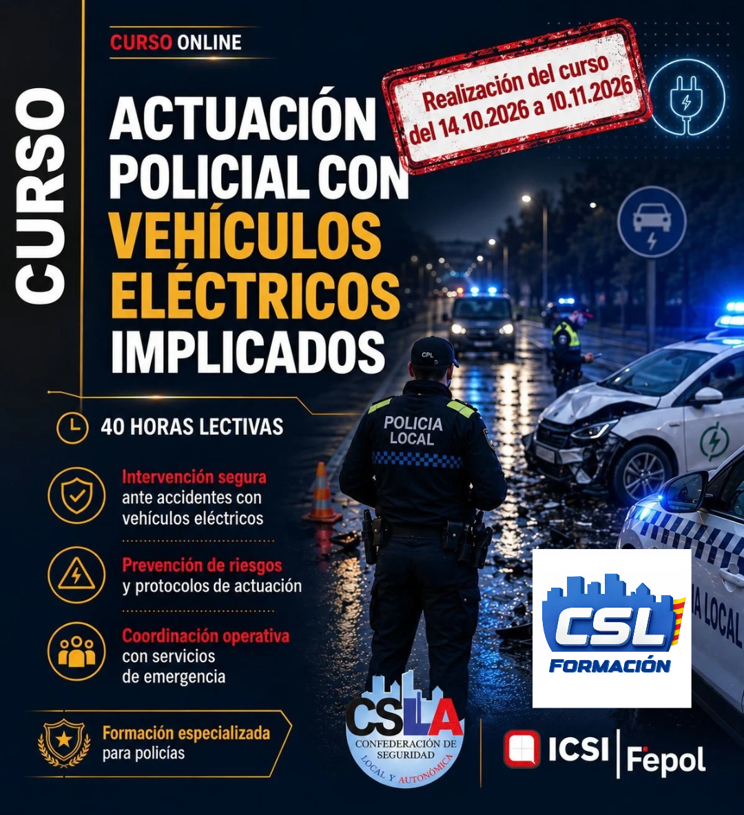 Curso online «Actuación Policial con Vehículos Eléctricos».